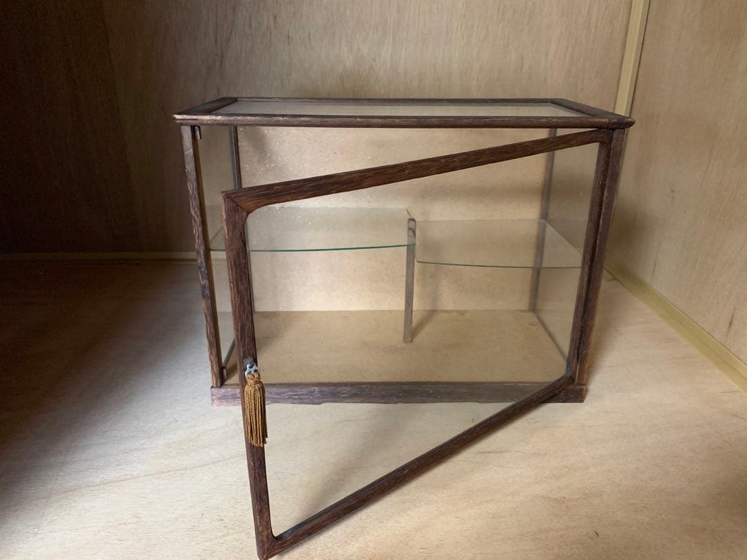 【昭和レトロ】木製 ガラス棚　飾り棚