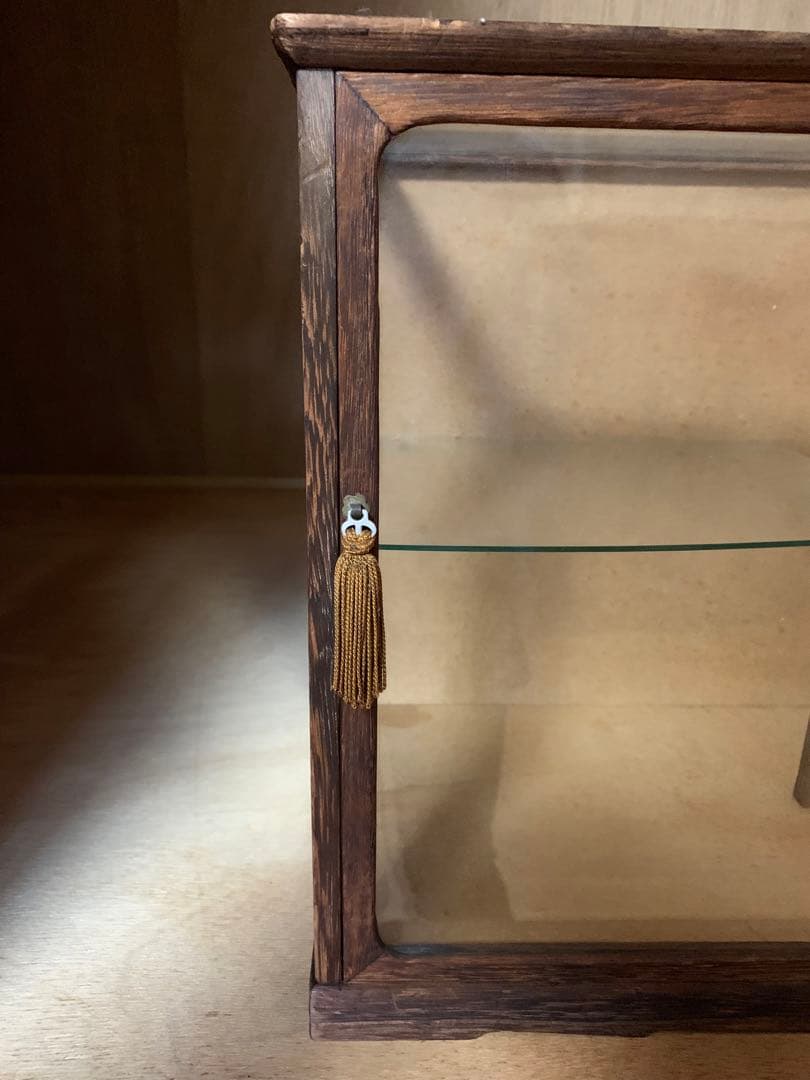 【昭和レトロ】木製 ガラス棚　飾り棚