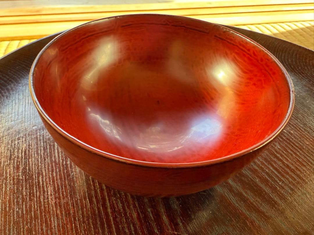 極上逸品！輪島塗 角偉三郎 作　正倉院朱塗り小椀（五つ星）➁