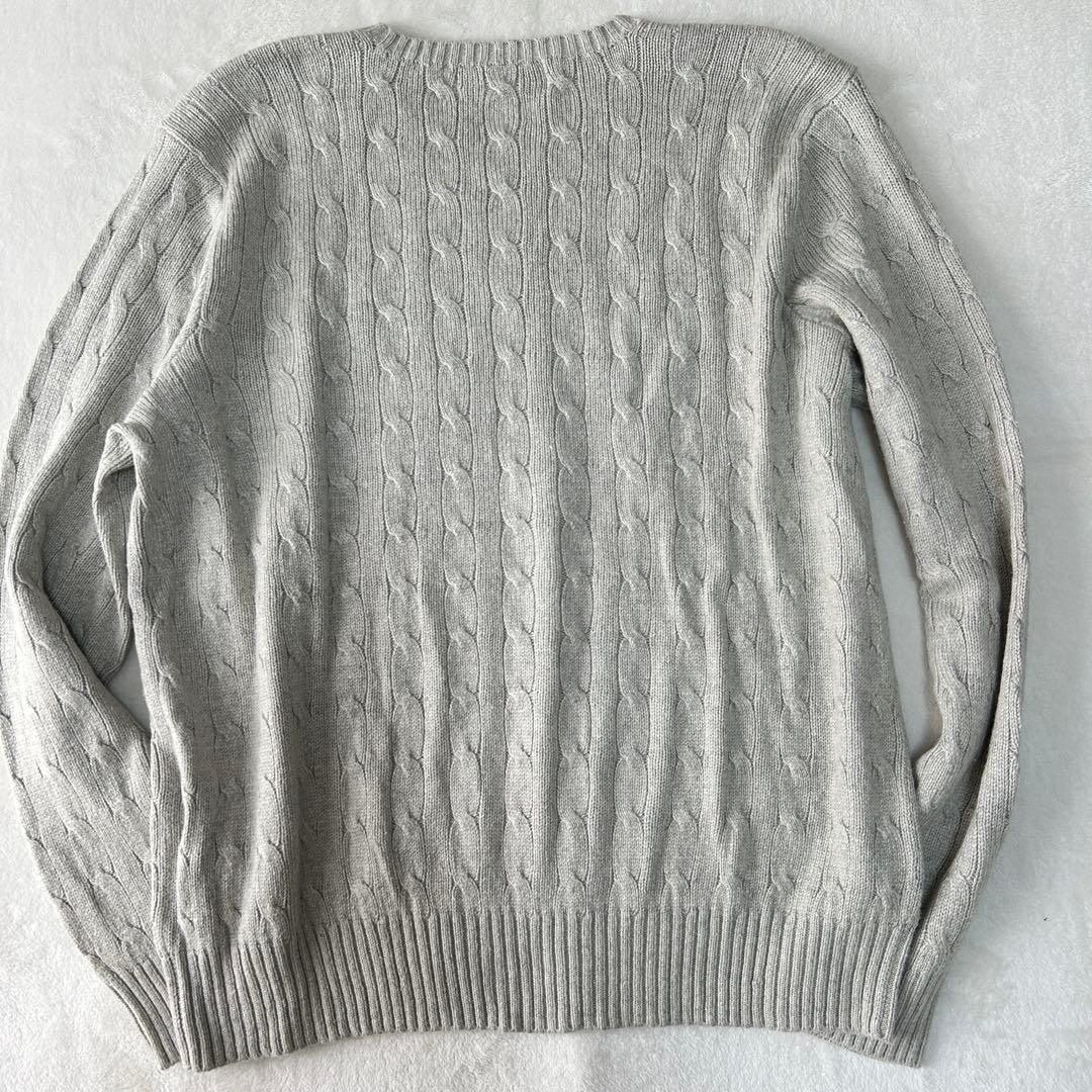 希少XL 90s ポロラルフローレン ポニー刺繍 ケーブルニット シルクゆったり