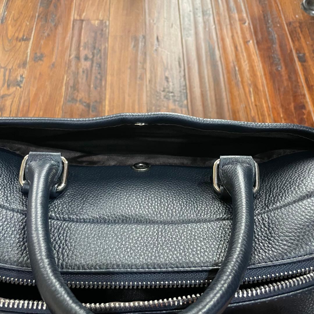 美品 MURA ビジネス バッグ 2WAY ショルダー レザー　シボ革　A4