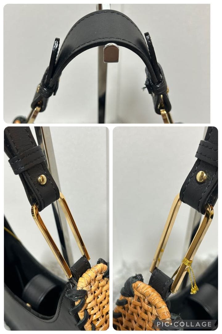 【未使用】VIOLAd’ORO MIRO かごバッグ レザー×ラタン