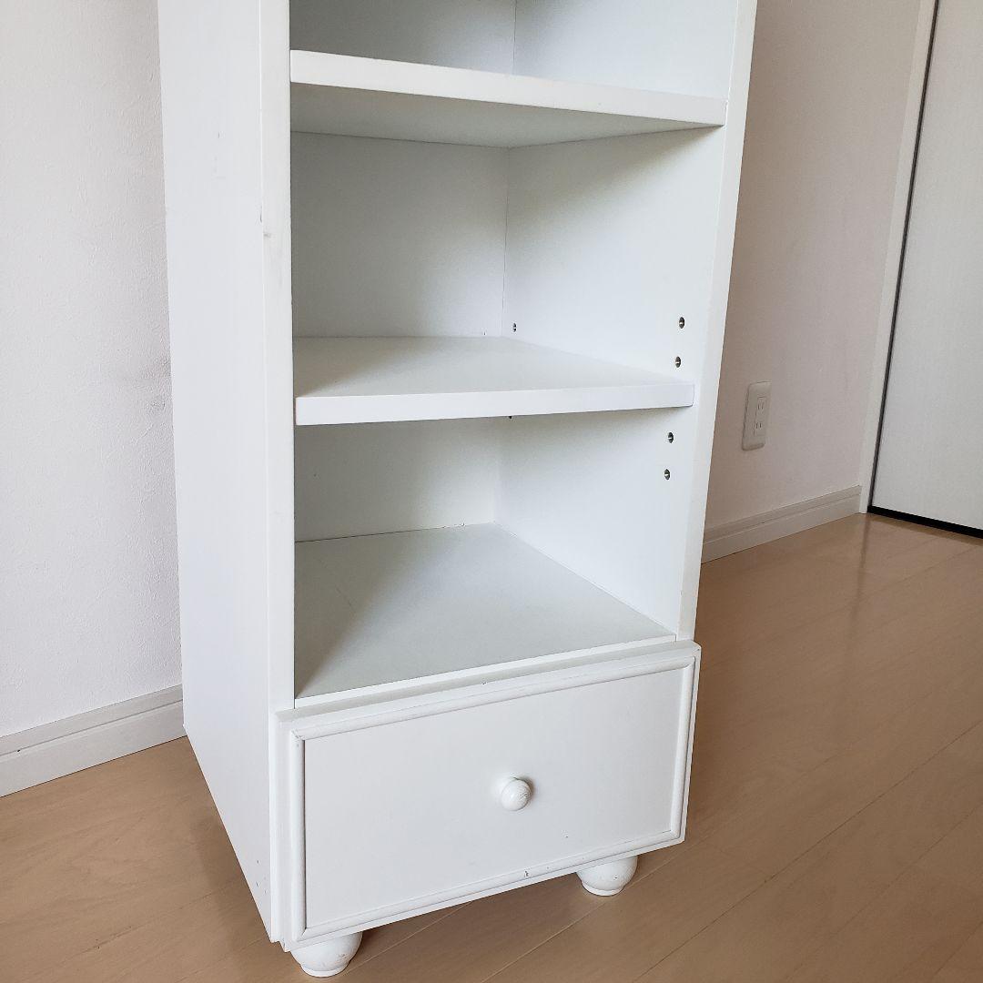 プリンセスオープンラック②/ホワイトラック/収納棚/デスク横棚
