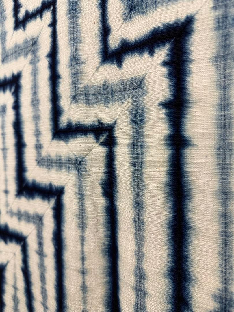 N「片野元彦」藍染絞り作家 有松鳴海絞り 希少天然藍染古布 和装着物 民藝
