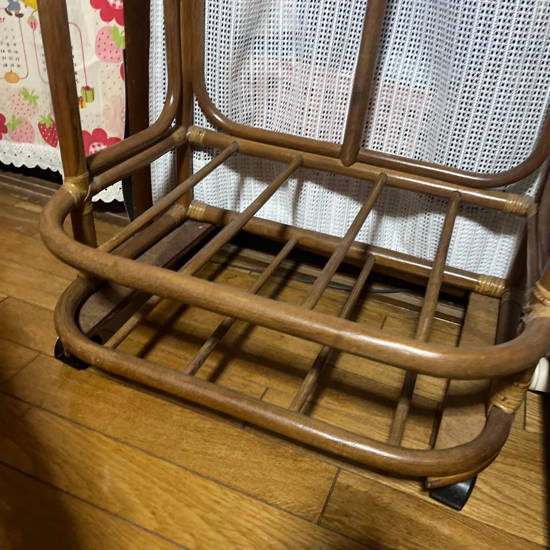 籐 ラタン 脱衣かご アンティーク レトロ ラック バスケット ランドリー