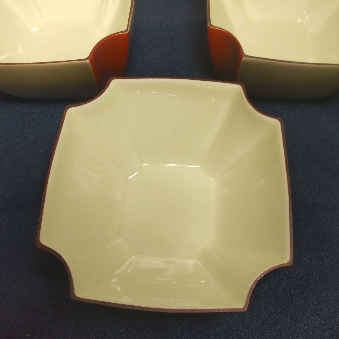 深川製磁 百年庵 茶灰釉赤 小どん 丼 小丼 鉢 5客 箱付