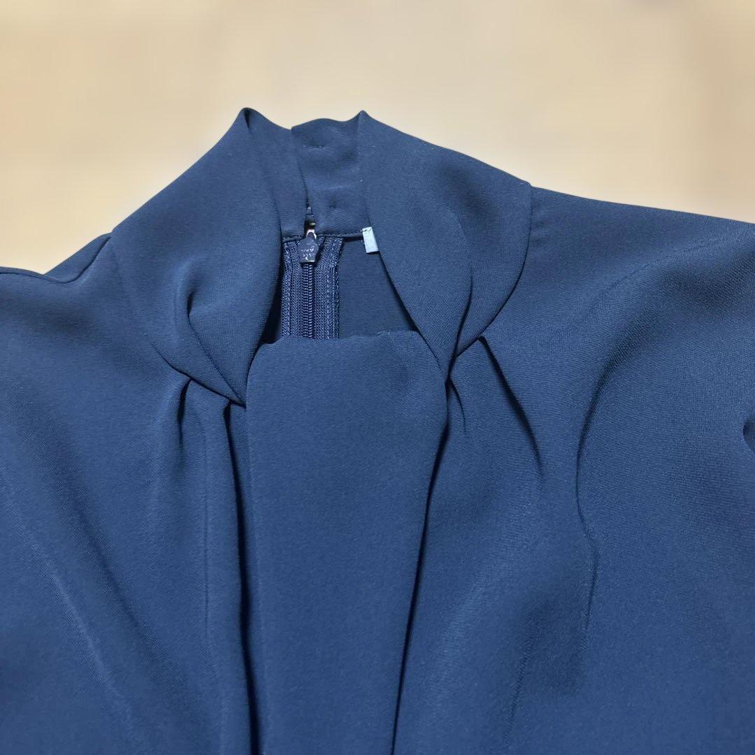 theory luxe ネイビー長袖ブラウス38