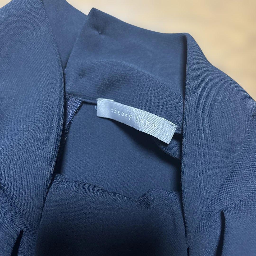 theory luxe ネイビー長袖ブラウス38