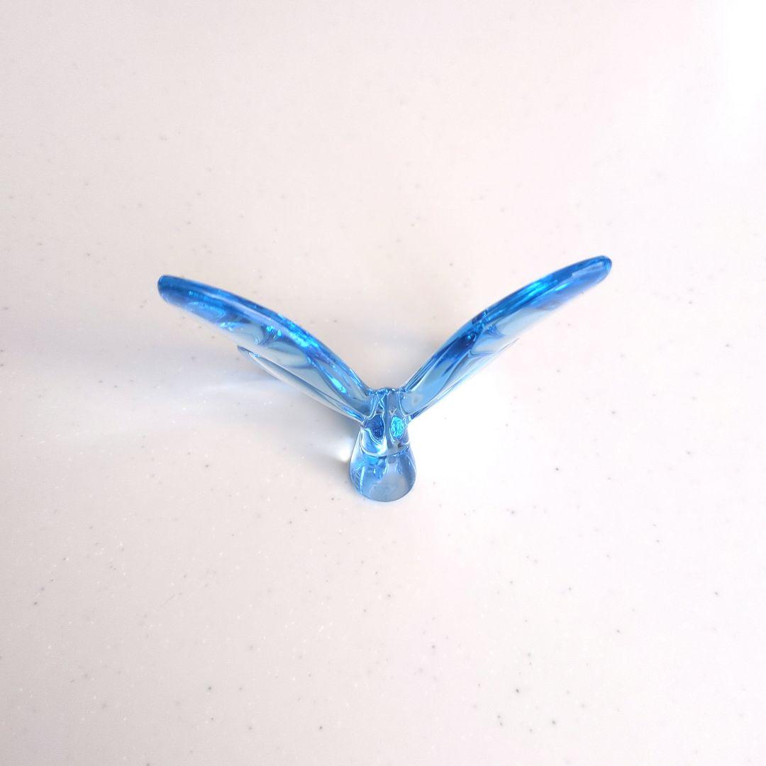 バカラ　ラッキーバタフライ　蝶々　水色　置き物　オブジェ　インテリア　小物