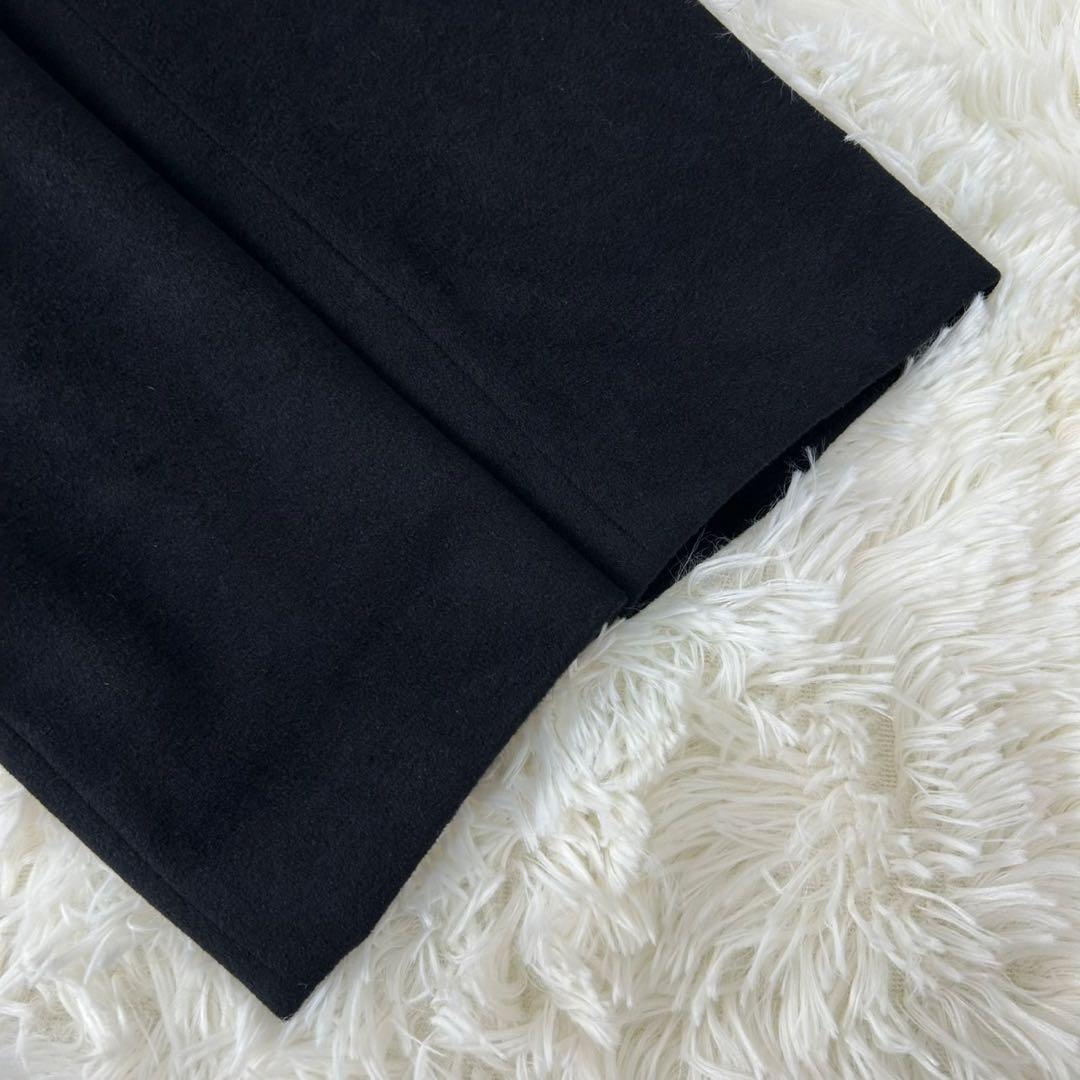 【極美品/L】バーバリー チェスターコート アウター アンゴラ混 Aライン 黒