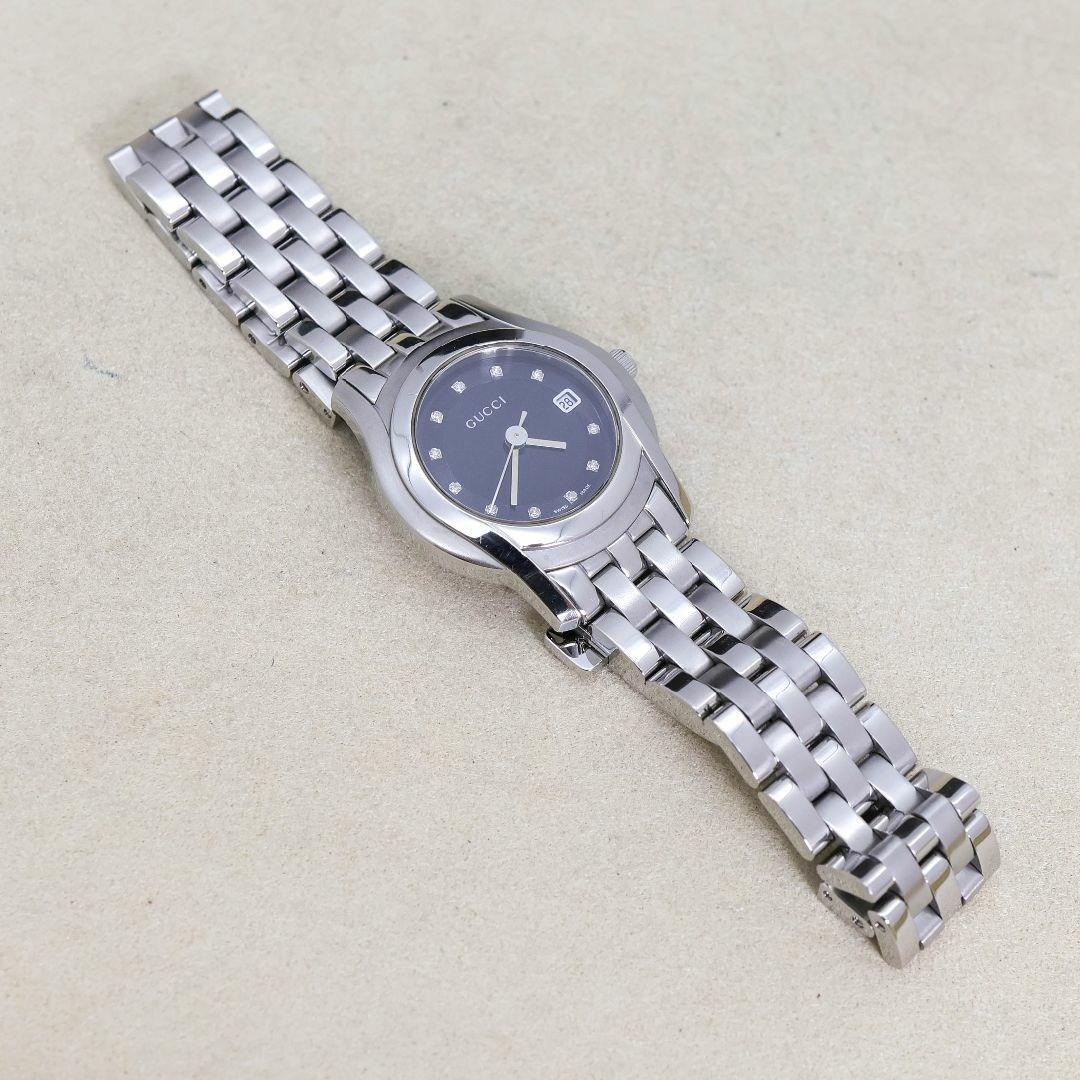 稼働 GUCCI 腕時計 5500L 11Pダイヤ 外箱 ステンレス 1630