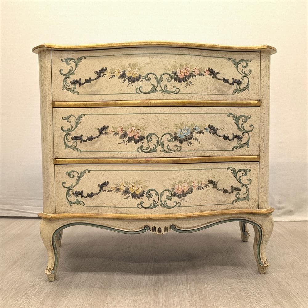 イタリア製　猫脚　リビングチェスト　ドロワー　チェスト　タンス　ペイント　A