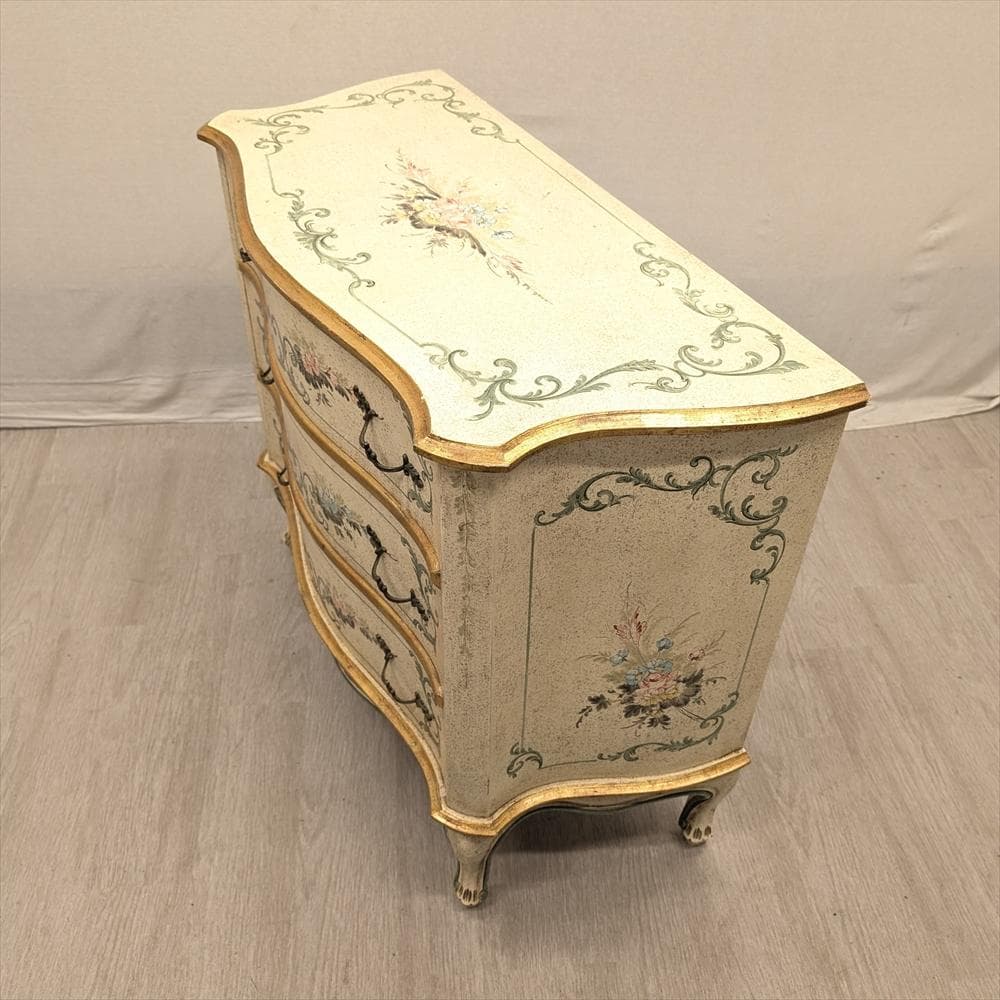 イタリア製　猫脚　リビングチェスト　ドロワー　チェスト　タンス　ペイント　A