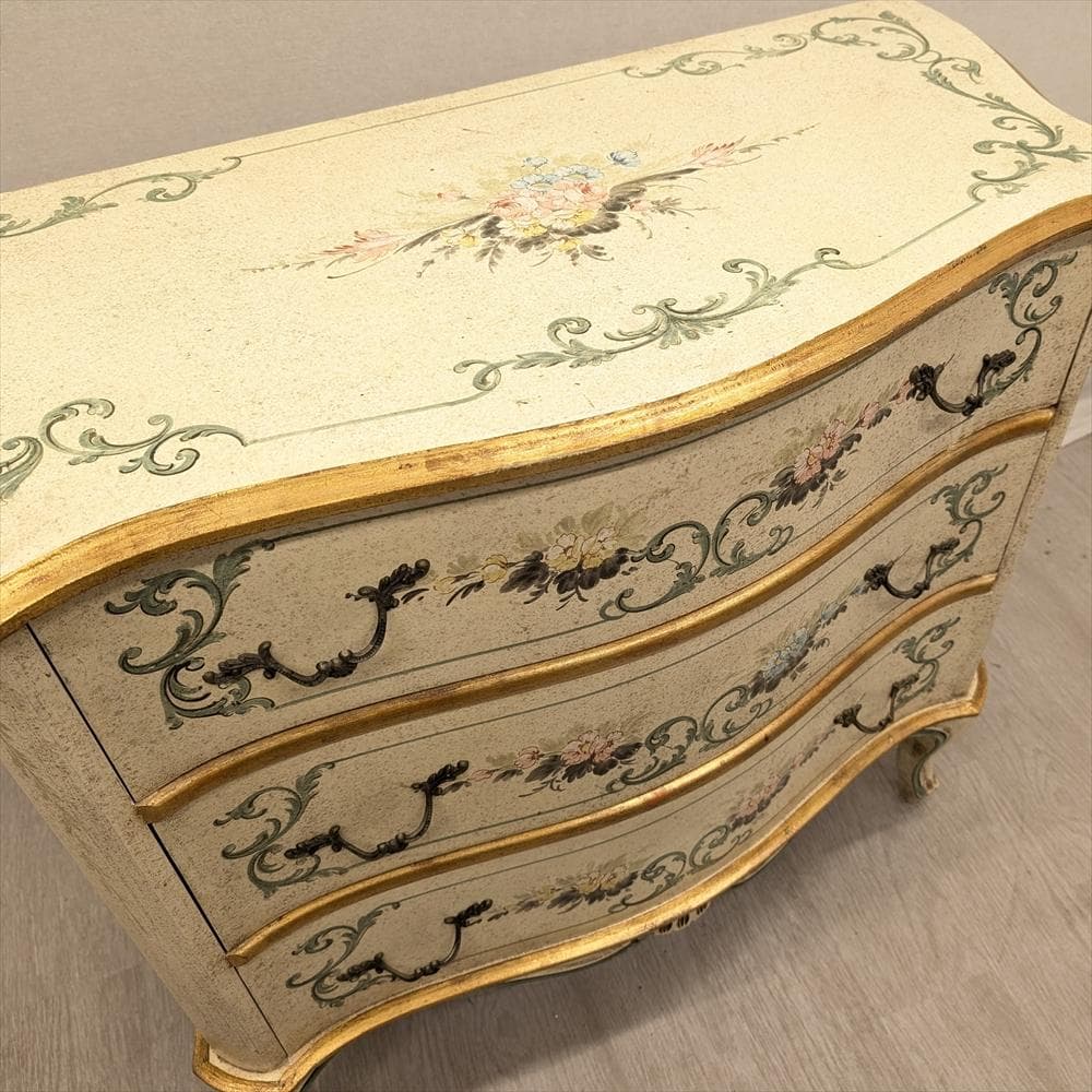 イタリア製　猫脚　リビングチェスト　ドロワー　チェスト　タンス　ペイント　A