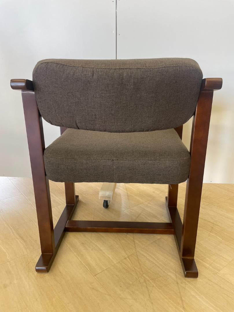 高座椅子　肘置き付き　立ち上がり楽々　高さ調整付き　ブラウン　正座イス　正座椅子