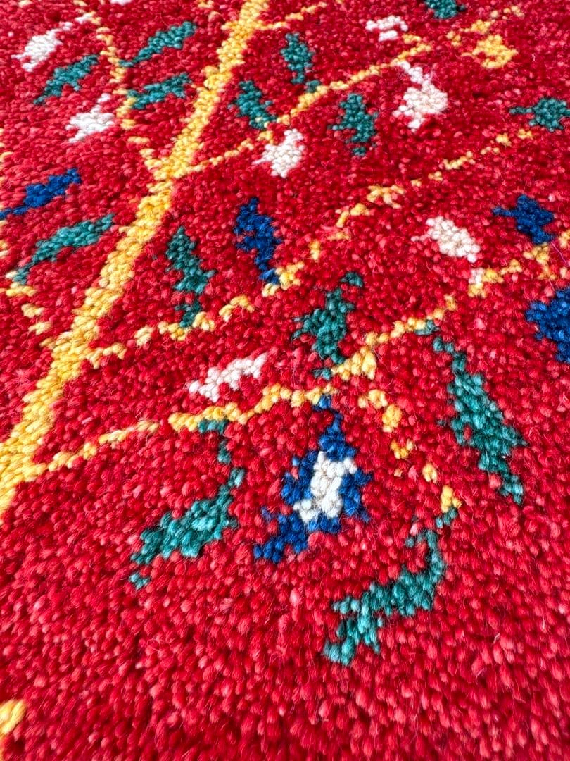 光*様 イラン製 手織りギャッベ 3枚セット 緑×ベージュ×赤 幸せの木 ウール