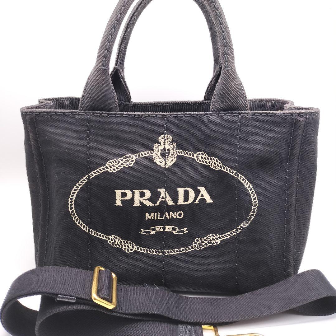美品! PRADA プラダ カナパ 2WAY ブラック ショルダーバッグ
