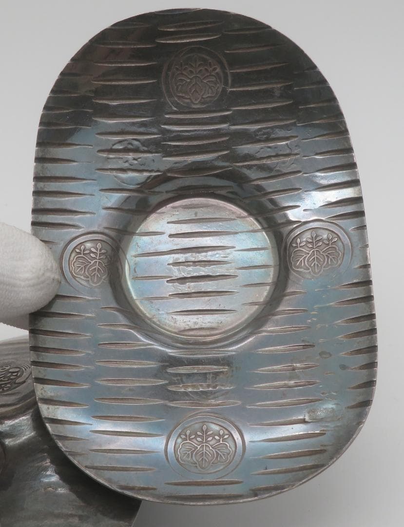 純銀 刻印入り 大判小判型 茶托 煎茶 道具 銀杯骨董品　重さ378g