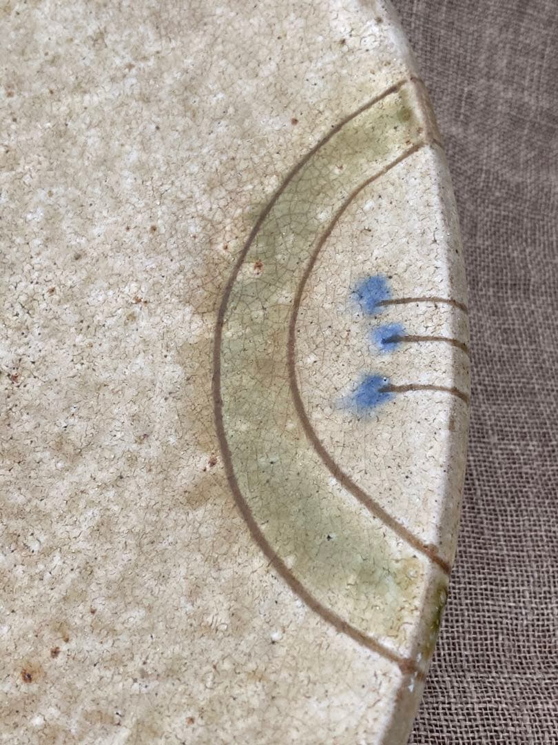 ［新品未使用] 民藝窯 岩殿寺窯大皿　＊野鳥のお好きな方に！