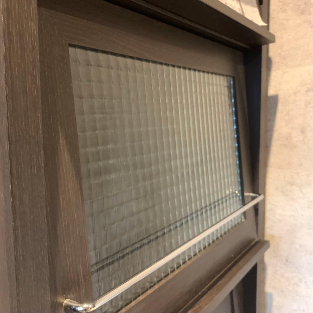 ダークブラウンオープンシェルフ 引き出し付き