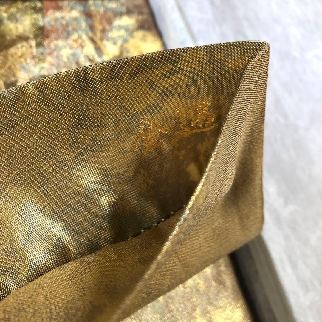 西陣織＊となみ織物　純金 純金箔　金通　袋帯　王朝の雅　証明書あり