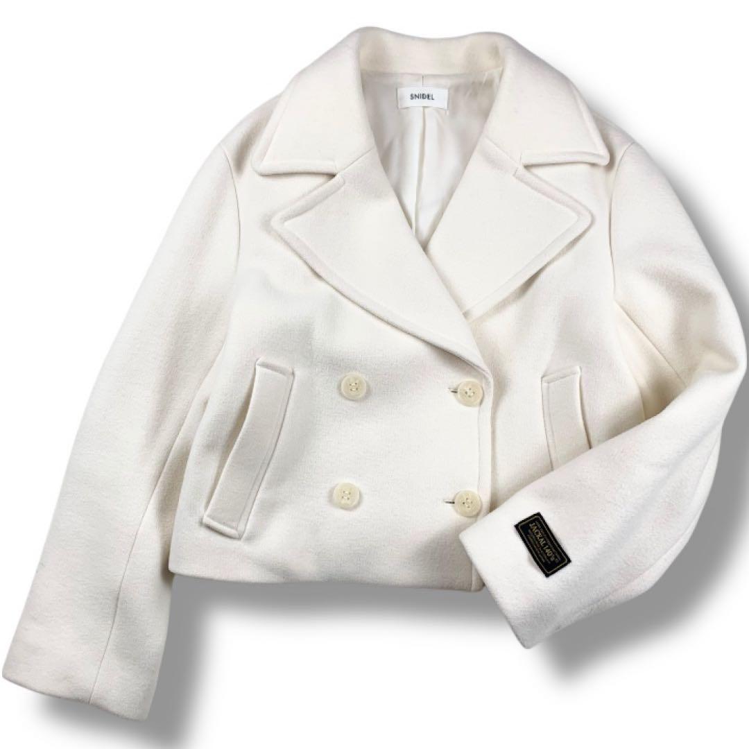 SNIDEL スナイデル　ウールショートＰコート　アイボリー　サイズ1 M相当