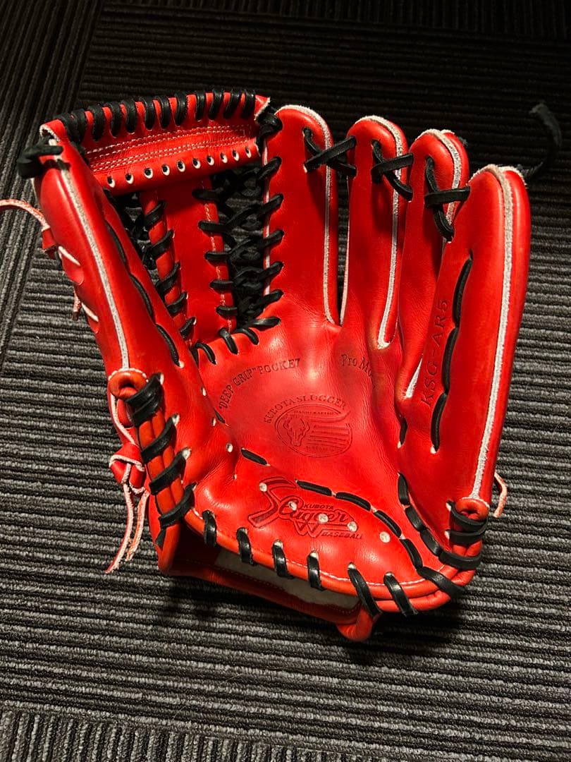 久保田スラッガー硬式グローブ福岡支店型付け