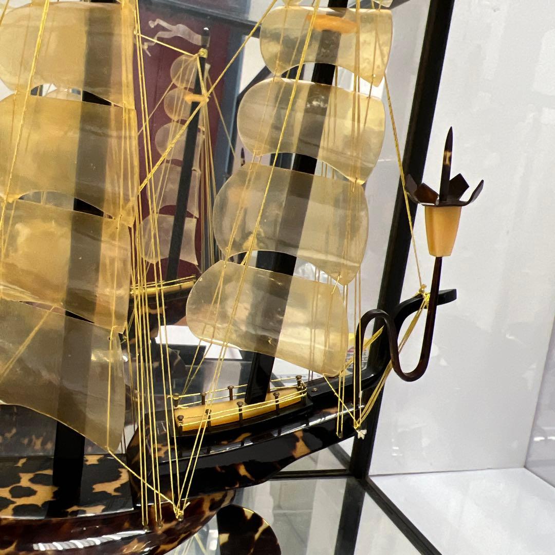 本鼈甲　オランダ船　ケース付　東Y7-1212①タトオ