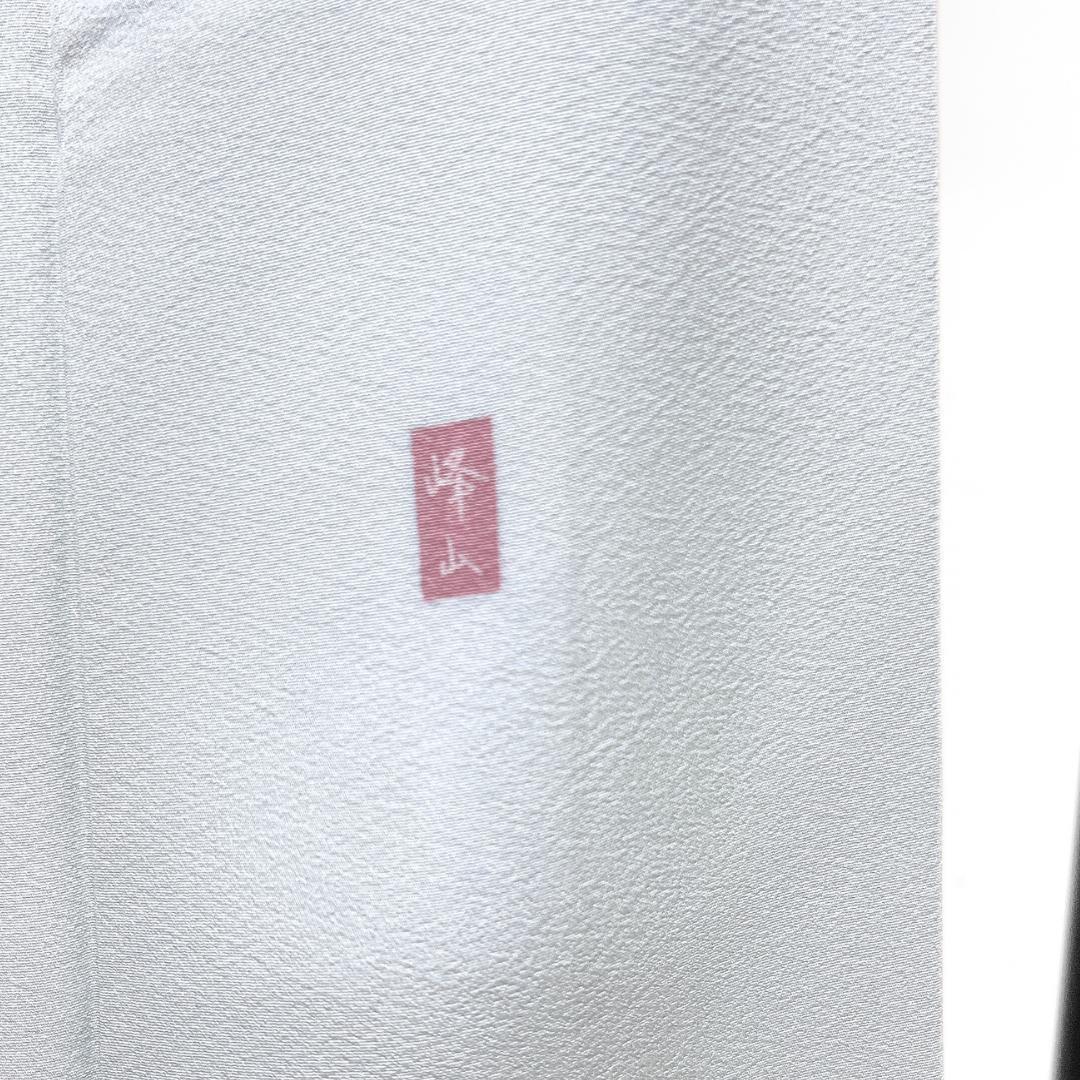 作家もの　訪問着　京加賀友禅　椿　ライトブルー　紋無し　着物　124b d ms