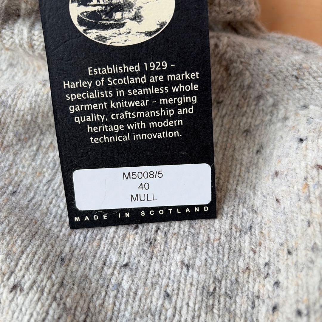 【新品】タートルネック セーター ハーレーオブスコットランド ホワイトネップ