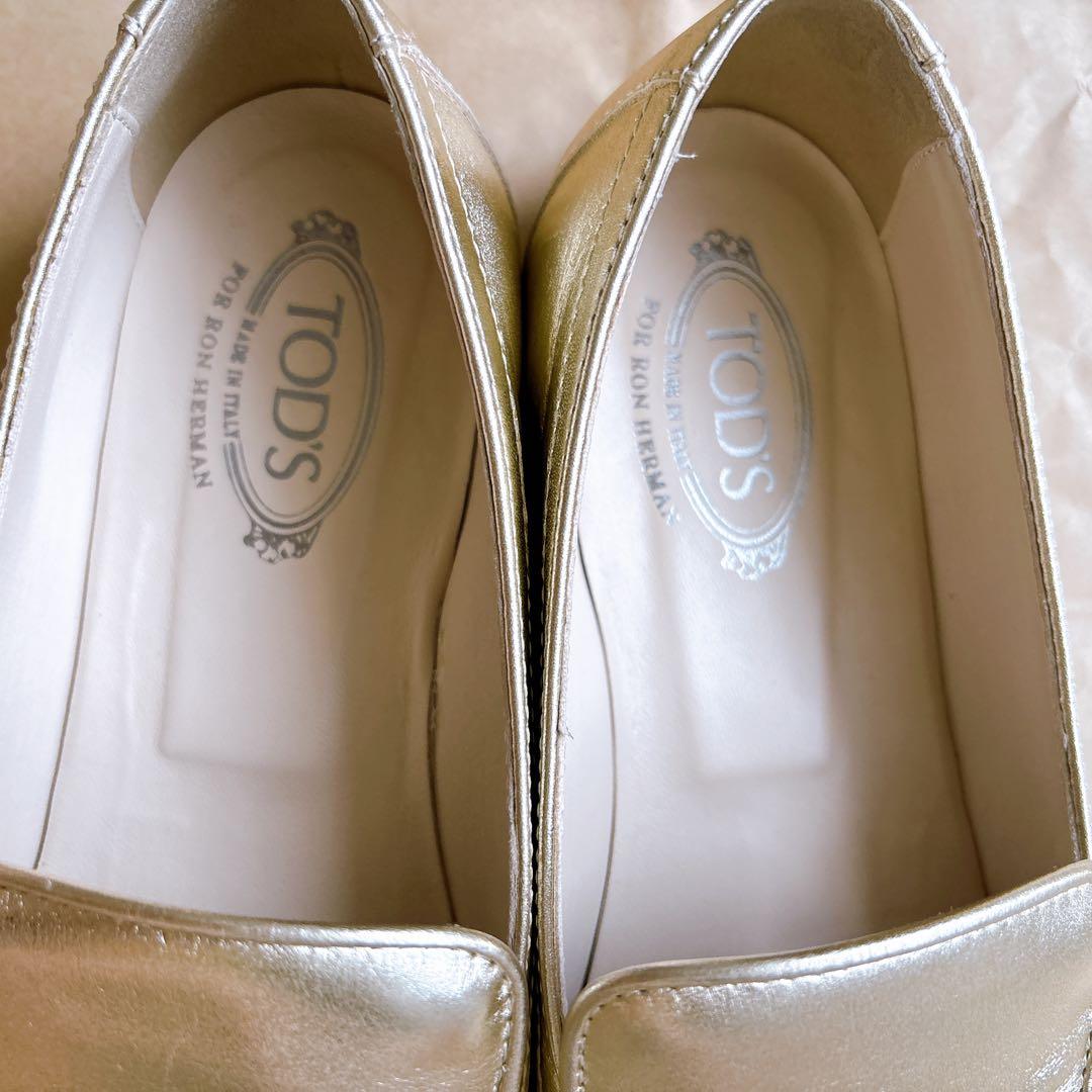 【辺見えみりさん着用】TOD'Sロンハーマン24cmコラボローファー37ゴールド