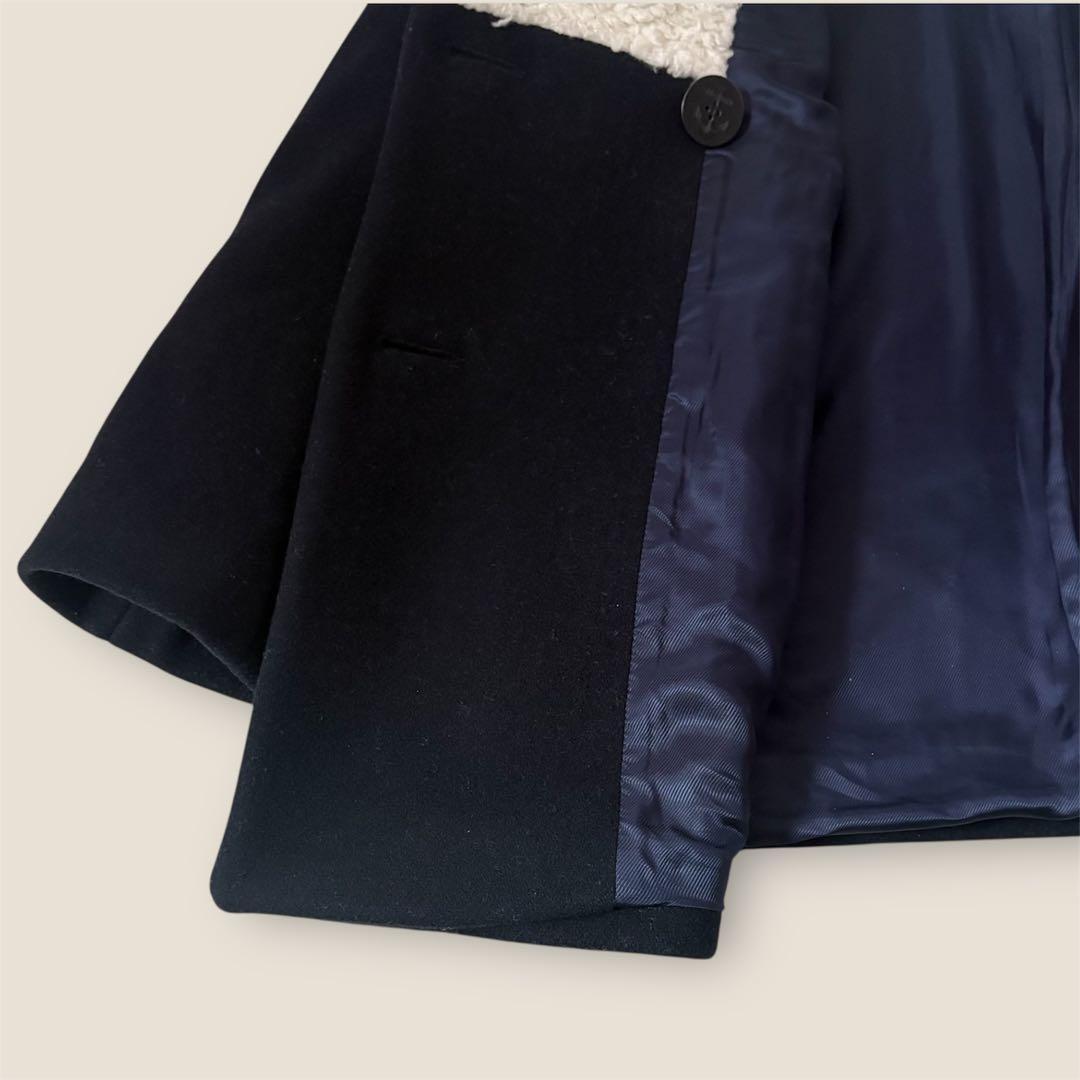 sandro PARIS サンドロ　ボアPコート　ネイビー　36