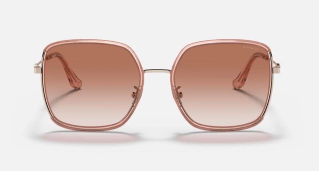 新品未使用 コーチ COACH ブラウン スクエアサングラス メガネケース 付き