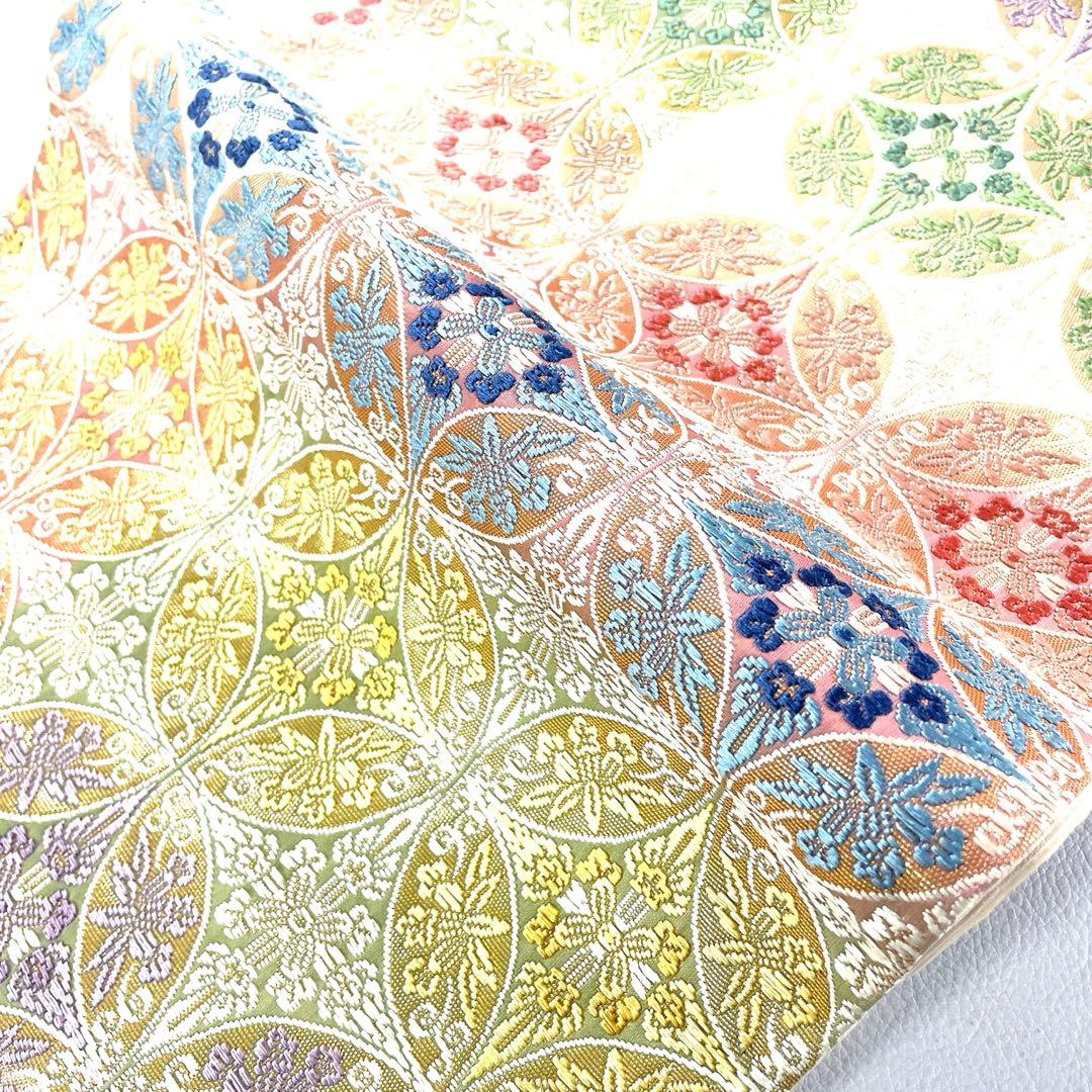 専用帯5688 4355 二点セット ●高級 正絹 彩宝唐織 六通 袋帯 七宝