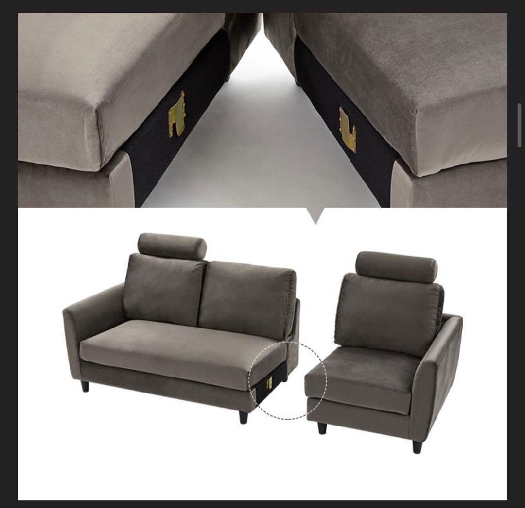 【最終値下げ】オットマン2個付き！LOWYA 3人掛け　ソファー