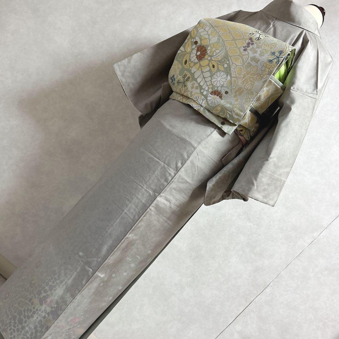 大島紬地　小紋　付け下げ　辻ヶ花　フルセット　着物　正絹　I7