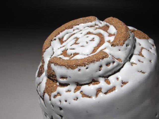 ☆　十一代　三輪休雪　鬼萩茶碗　瑞雲　裏千家　十五代　鵬雲斎の花押☆y631