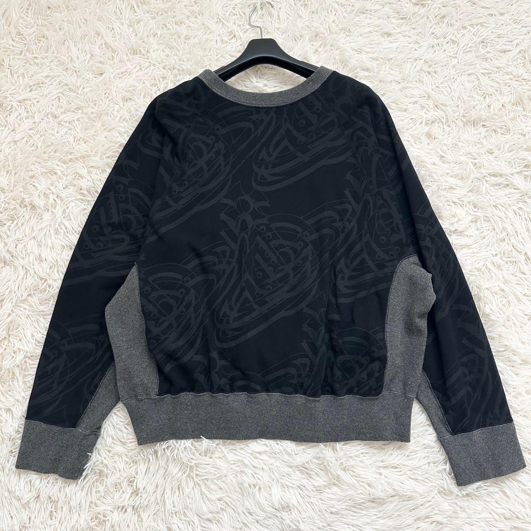 ヴィヴィアンウエストウッド オーブ総柄 スエット ドルマンスリーブ 黒 XS