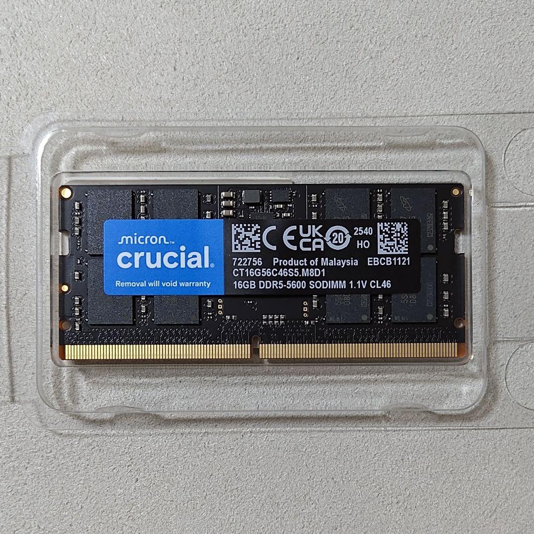 新品☆Crucial DDR5-5600 16GB SODIMM ノートPC用