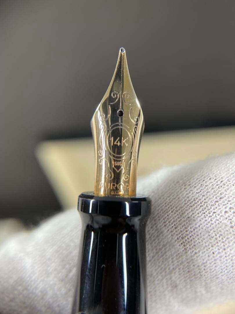 AURORA 緑色 万年筆 14K