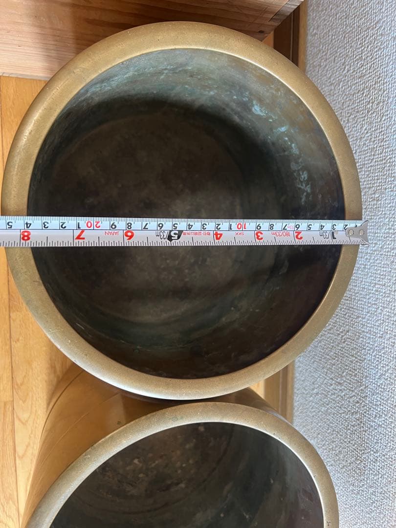 真鍮　火鉢　アンティーク雑貨　古道具　大正昭和レトロ　箱あり　4個セット