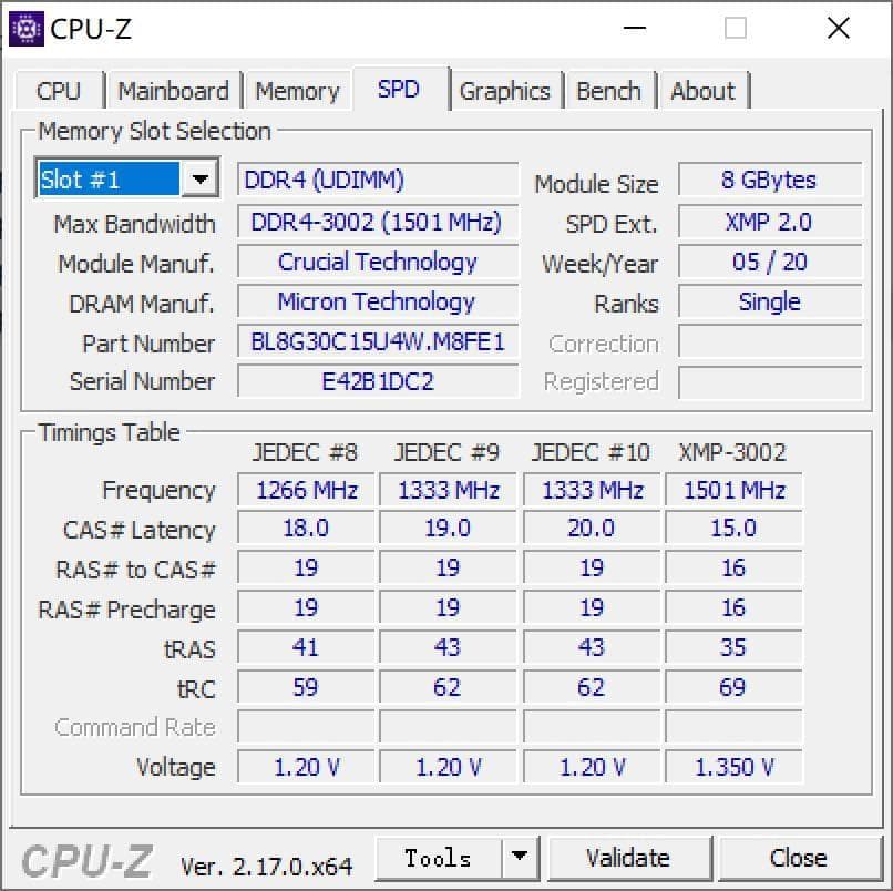 Crucial Ballistix DDR4 8Gx2 3000MHz 2枚組