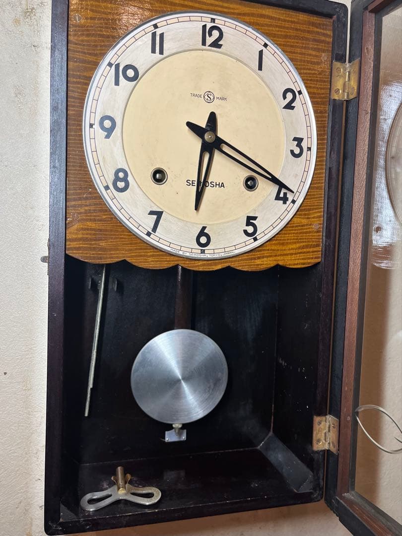 精工舎　柱時計　古時計　振り子　レトロ　ビンテージ　アンティーク　ゼンマイ