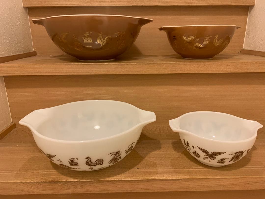 パイレックス　オールドパイレックス　ボウル　アーリーアメリカン4点セット