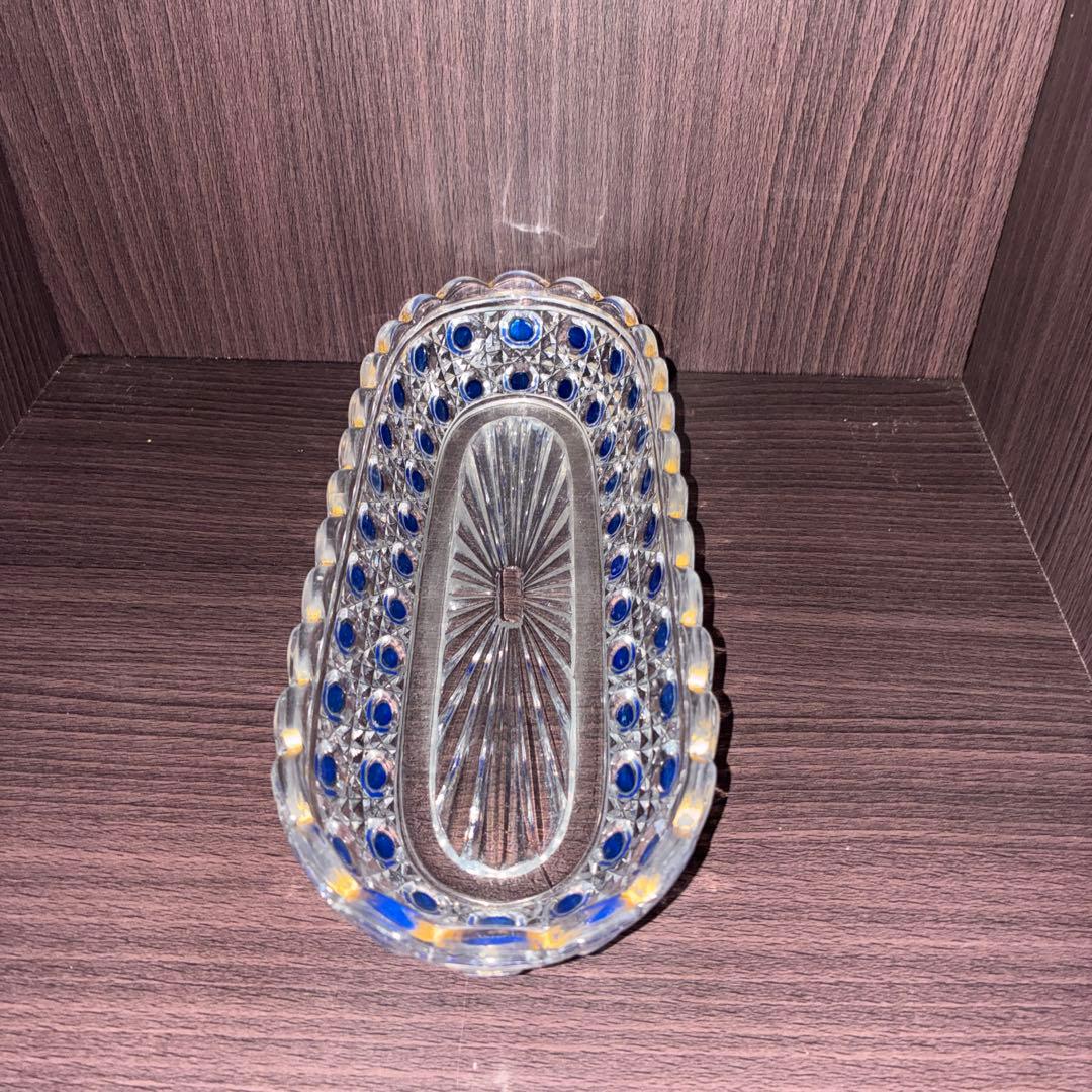 バカラ ディアマンピエーリー　長皿　ブルーカラー　 Baccarat