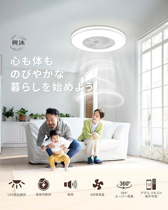 【360度首振り 省エネ 冷暖室に適用 】XINGMU LED シーリ 0105