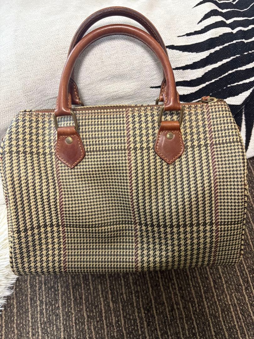 ラルフローレン ミニボストンバッグ チェック柄