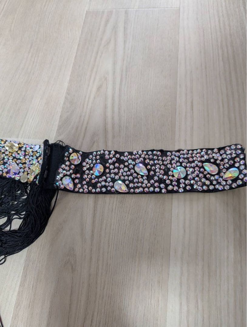 ラテンドレス　社交ダンス　フリンジ　ブラック