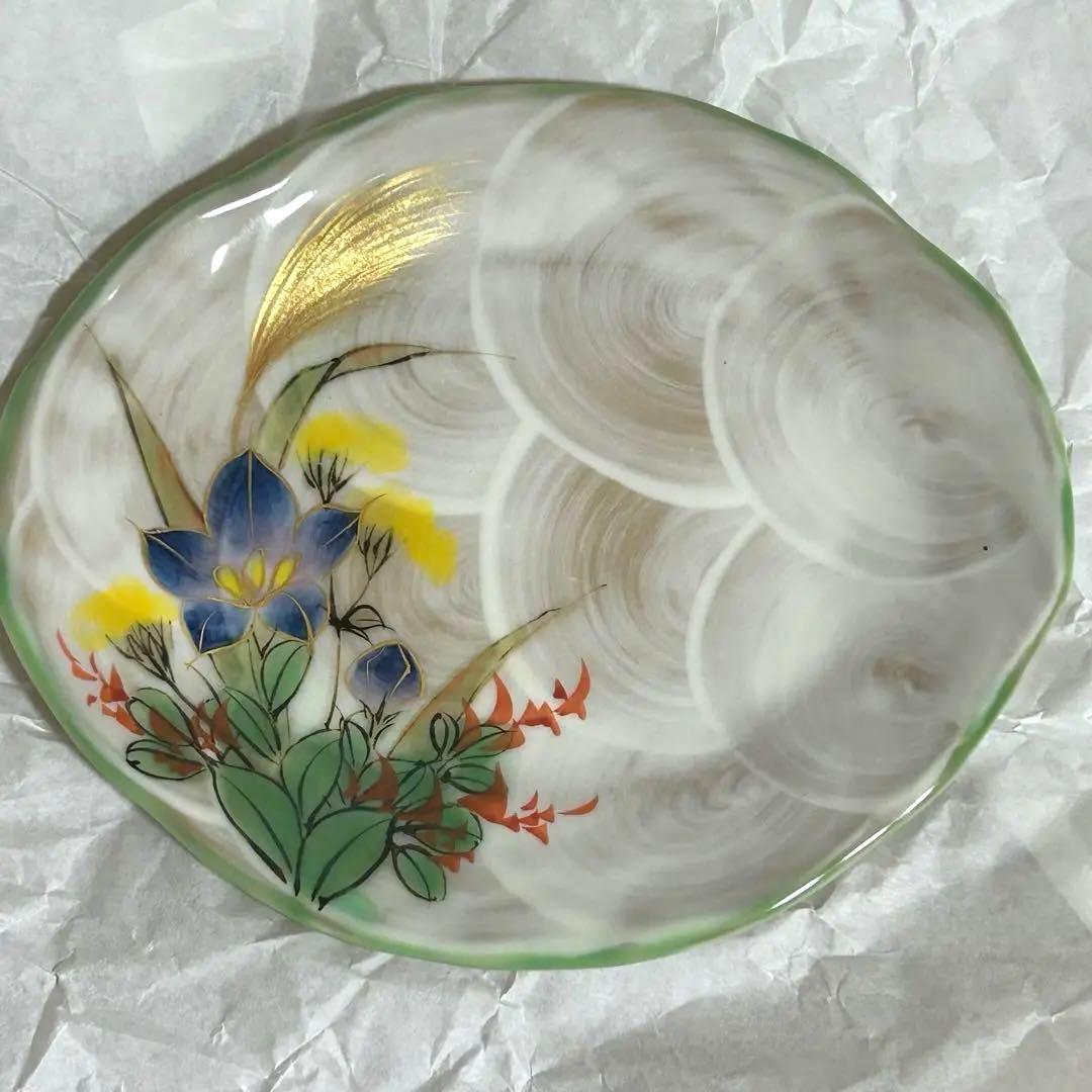 【元箱　未使用】京焼　清水焼　陶葊　陶あん　花変り　銘々皿　5枚揃