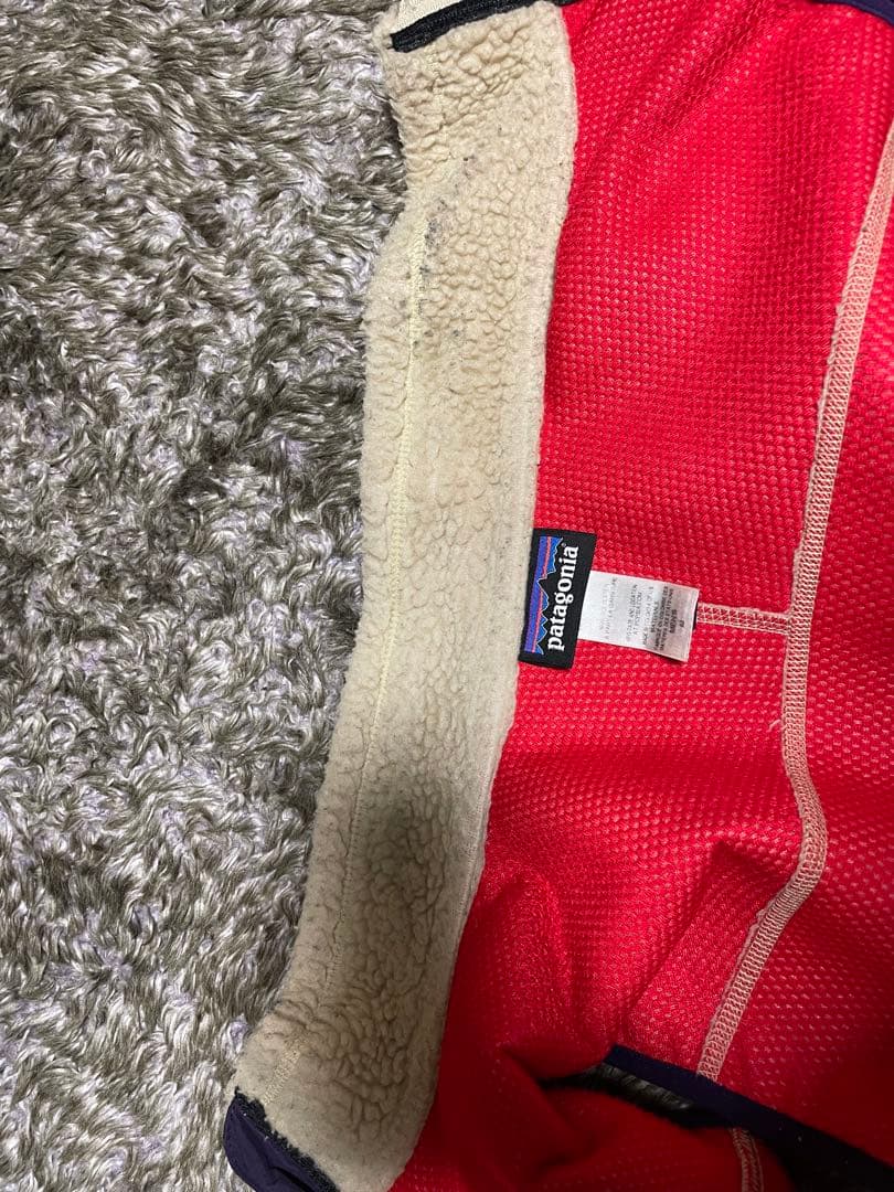 パタゴニア　クラシックレトロxベスト　ベージュ×パープル